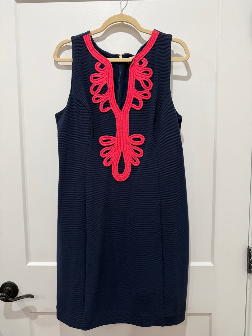 Lilly Pulitzer Navy Dress with Coral Piping XL